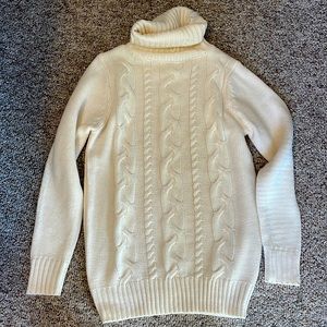 Cream colored turtle neck